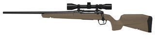 Synthetic FDE bolt action rifle with scope.